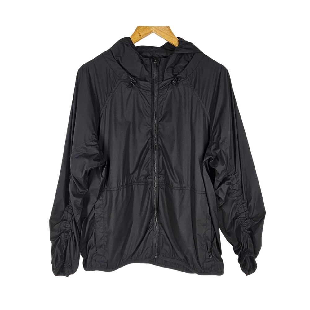 ATHLETA WOMEN'S BLACK SUPERSET WINDBREAKER HOODIE JACKET SIZE SMALL